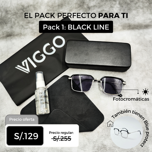 PACK GAFAS FOTOCROMATICAS CON BLUE PROTECT Y UV400 - MODELO BLACK LINE